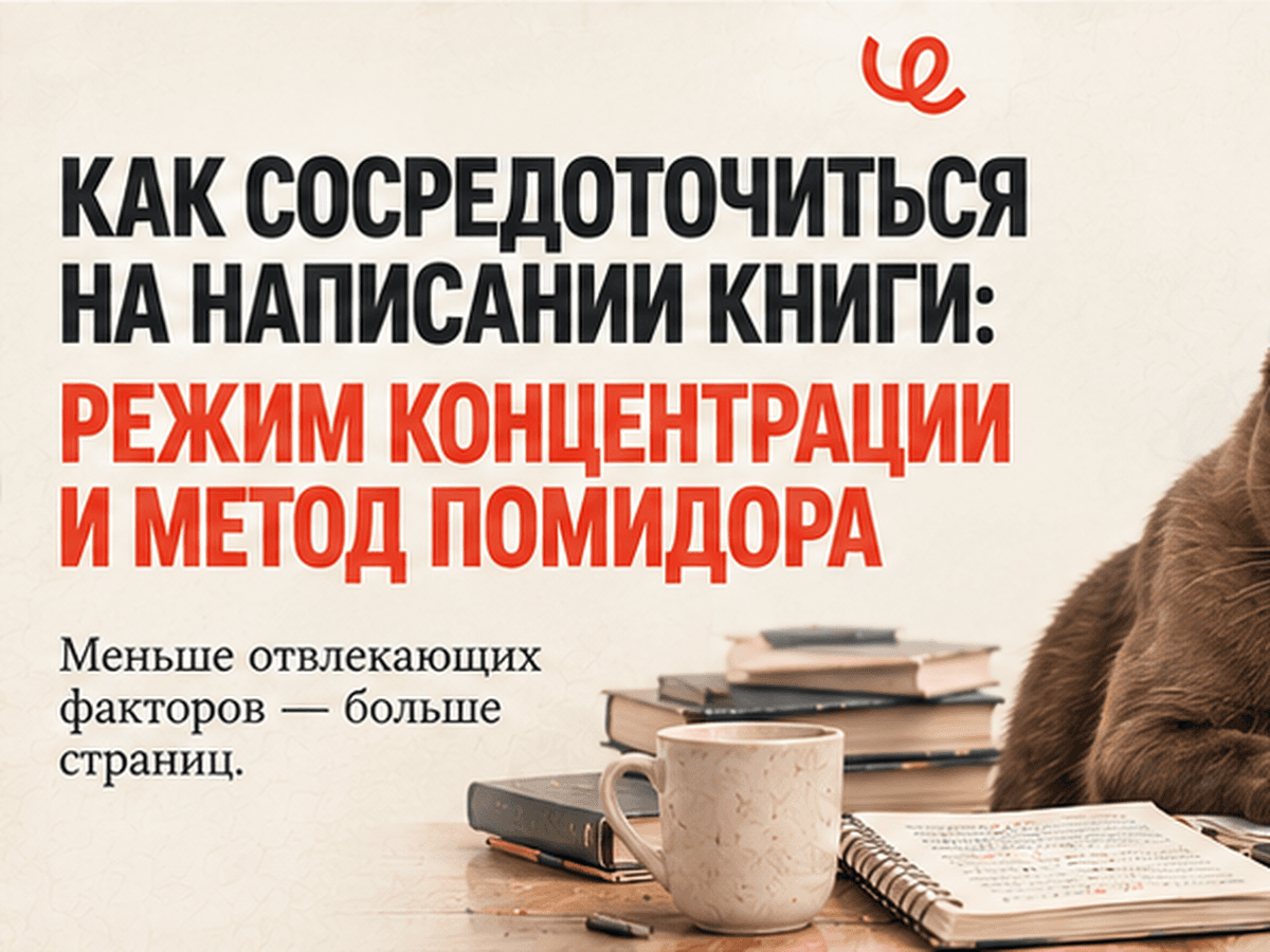 Как сосредоточиться на написании книги: режим концентрации и метод помидора